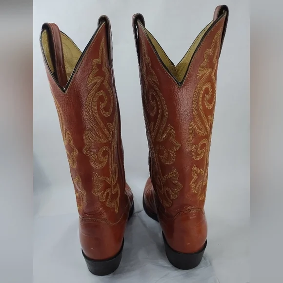 Justin Cowboy Boots 8D 1484 Made In The USA - Picture 5 of 8